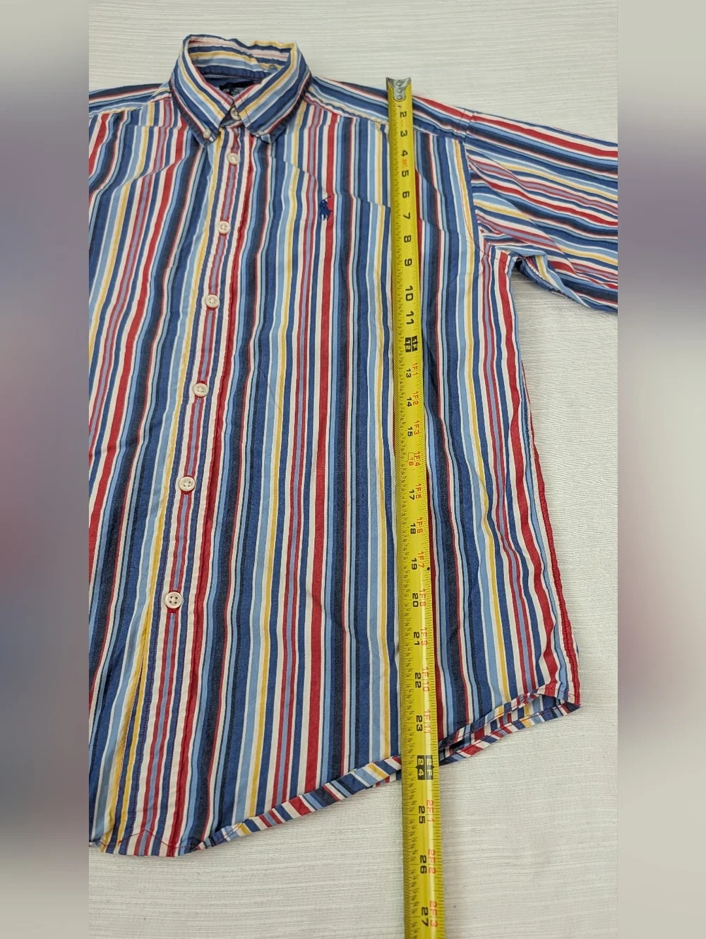 Ralph Lauren Multi-Stripe Button-Down Shirt - Big Boy Sz L (16-18)